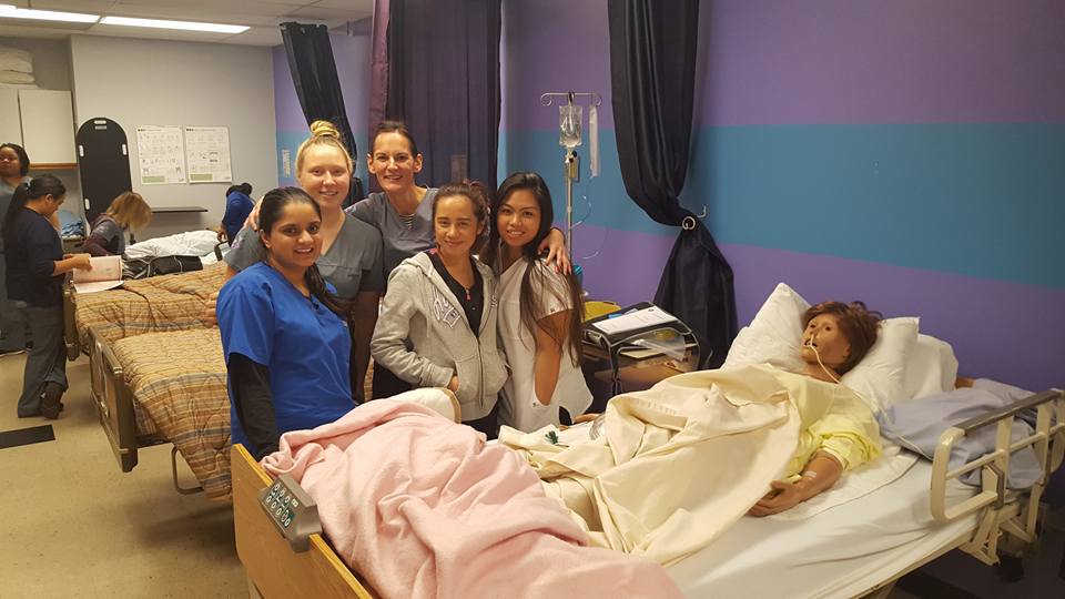 sprott shaw college kelowna campus practical nursing students in practical nursing lab