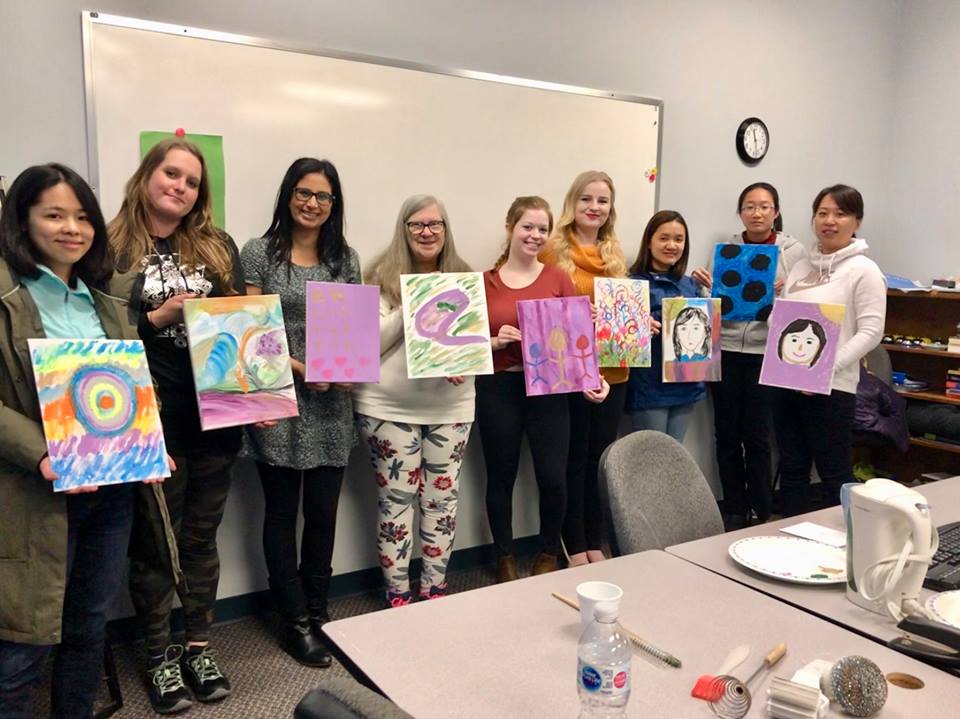 sprott shaw college nanaimo campus students early childhood education art therapy